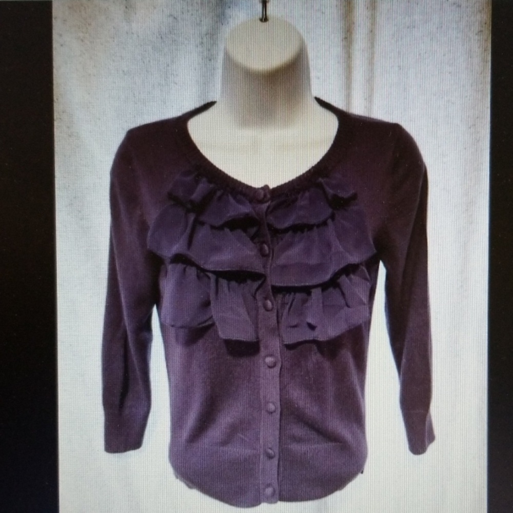 Purple Cardigan Sweater